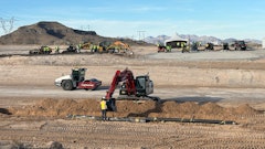 Trimble's off-site location provided a glimpse into the future of autonomy on the jobsite, featuring prototypes of an autonomous excavator and compactor.
