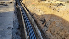 The project required extensive trenching to install EV charging stations.