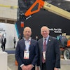 At CES 2025, Oshkosh CEO John Pfeifer (at left) and Rep. John Rose (Tenn. 6th Congressional District, at right). Tennessee is home of key growth manufacturing facilities for Oshkosh.