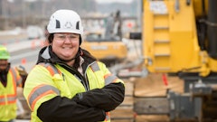 Laurie Bryan, construction manager at Allan Myers, pauses on-site amid the her work on the I-66 Express Lanes P3 project.