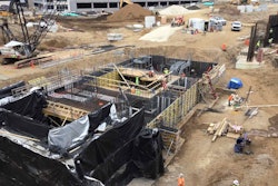 A view of the proton vault under construction on the site.