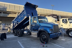 The Freightliner 114SD Ox Bodies Dump features a Detroit DT12 automated manual transmission and includes several key Detroit Assurance safety features.