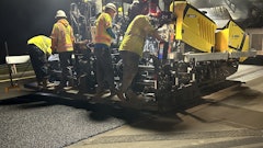 World of Asphalt attendees are the first to get a preview of the new BOMAG CR 820 T-2 rubber track paver.