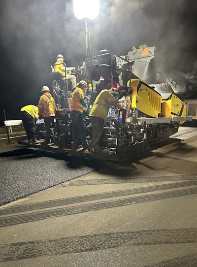 World of Asphalt attendees are the first to get a preview of the new BOMAG CR 820 T-2 rubber track paver.