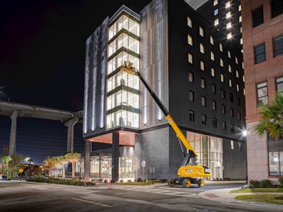 With a working height of 71 feet 6 inches and a basket capacity of 1000 lbs. through 80% of the working envelope and 660 lbs. through 100%, JCB's T65D Telescopic Boom Lift provides operators with the reach and stability needed for construction, maintenance and industrial tasks.