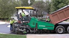 Vögele's Dash 3 pavers include a mobile feeder and additional screed. When the Vögele paver operator receives real-time survey info, they can adjust feeder speed or screed level. Fleet managers partner with operators to review datasets and identify where they can make changes.