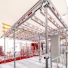 The forward-looking SKYFLEX slab formwork accelerates formwork processes, for instance with the patented drophead for early striking and the small number of props.