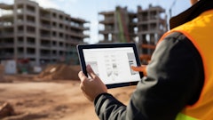 Jasmina Construction Worker Holding Tablet