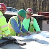 Contractors and material suppliers collaborating on-site to advance circular, sustainable concrete practices.
