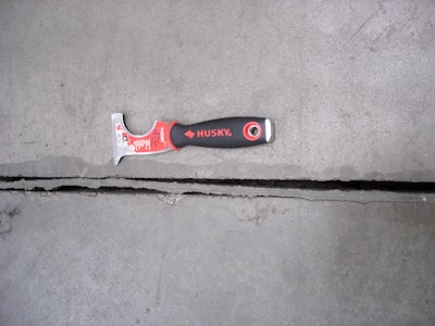 An example of wide filler speration that will require repair.