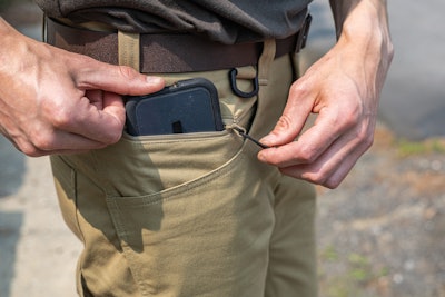 The new lightweight pant features a D-ring clip.