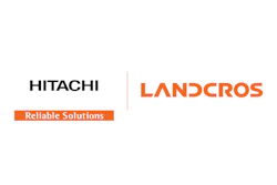 Hitachi Landcros logo with 'Reliable Solutions' tagline in black and orange