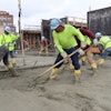 Concrete contractor crew delivering CarbonCure concrete at the Amazon HQ2 project.