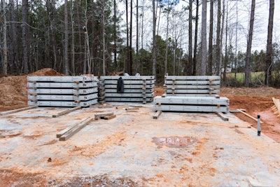 Inside the walls of these concrete panels is a thick layer of insulation. This addresses one of concrete’s historical weaknesses, poor thermal performance, while eliminating the need for separate insulation or interior wall systems.