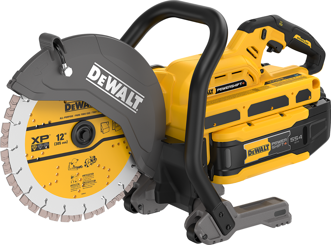 DEWALT is introducing a line of tools, including the DCPS612AG2 PowerShift 12-inch cut-off saw.