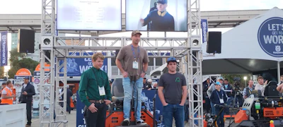 Husqvarna conducted its famous Power Trowel Challenge again. The winner ran the course in 15.53 seconds.