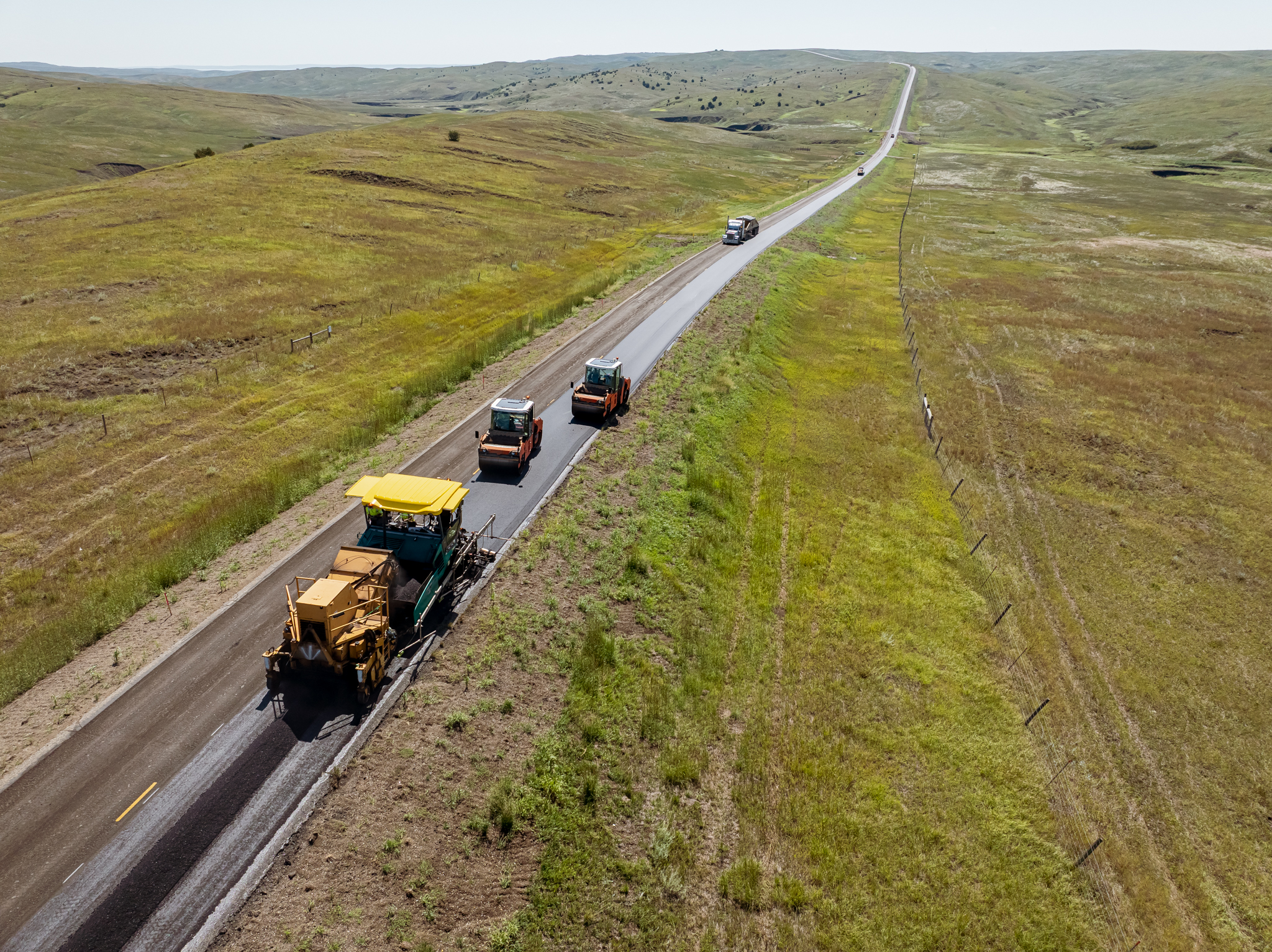 Aerial Of Paving Train Sd2025