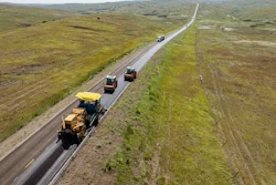 Aerial Of Paving Train Sd2025