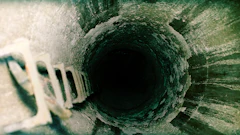 Microbially-induced corrosion in concrete creates extensive surface degradation, which can lead to widespread structural deterioration over time.