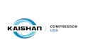 Kaishan Compressor USA logo with blue circular symbol and black text