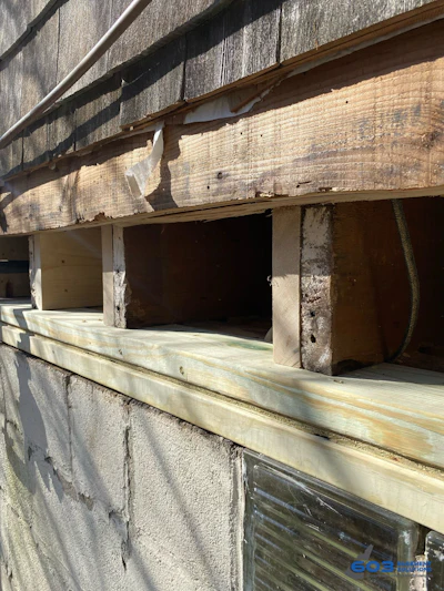 Figure 2. New pressure-treated sill and support posts.