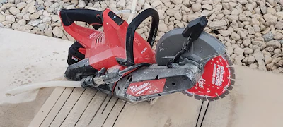 Finally updated since its original launch in 2019, the new M18 FUEL 9 in. Cut-Off Saw was redesigned from the ground up. Feedback from the industry on the original noted that it needed more power, more runtime, and more thermally capable. The new saw uses completely different internals, much larger heat sinks, and the new FUEL HC15 batteries provide over double the runtime (from 4.5 ft. to 10 ft.).