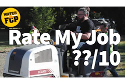 Watch FCP logo with people demonstrating equipment outdoors, Rate My Job text overlay