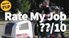 Watch FCP logo with people demonstrating equipment outdoors, Rate My Job text overlay
