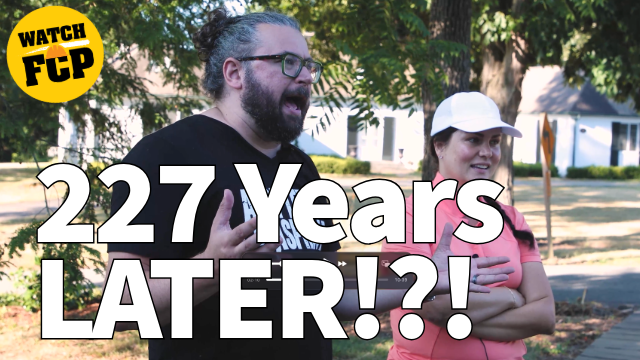 Two people outdoors with 'Watch FCP' yellow logo and '227 Years Later' text overlay