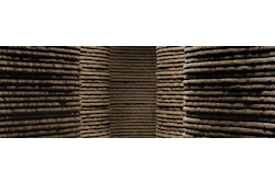 Stacked wooden logs arranged in organized rows at a timber storage facility