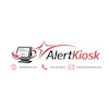AlertKiosk logo with tablet icon and contact details: AlertRental.com, 800.530.8050, hello@alertrental.com