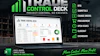 Trade Control Deck software dashboard displayed on laptop showing project management features with green bar chart logo and industrial port background