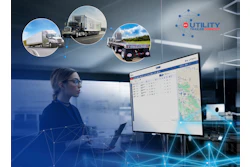 Professional using fleet management software with trailer tracking map and logistics network visualization