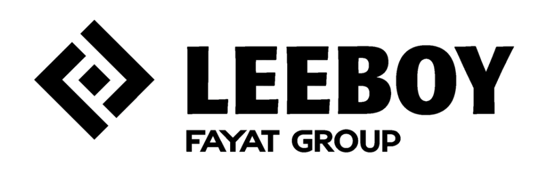 Leeboy Fayat Group logo with geometric diamond symbol and bold black text