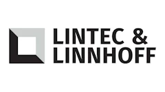 Lintec & Linnhoff company logo with geometric square symbol and bold text wordmark
