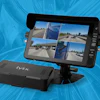 LIVTX vehicle camera monitoring system with multi-view display screen and black control unit on blue background