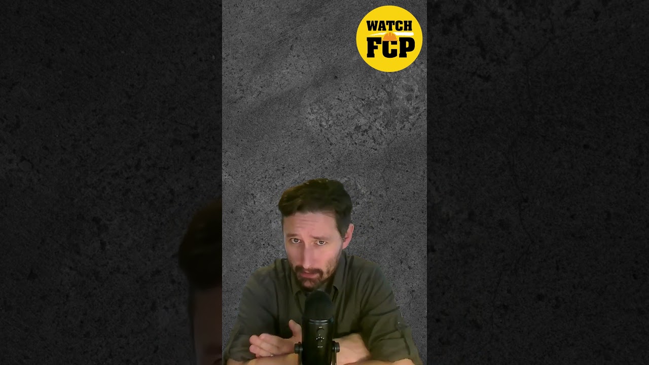 Man in olive shirt with Watch FCP yellow circular logo badge displayed above