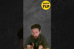 Man in olive shirt with Watch FCP yellow circular logo badge displayed above