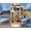 Construction site collage showing workers, equipment, and building progress with Simplar Foundation logo