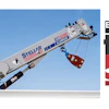 Stellar concrete pump truck with boom extended carrying load, awarded Equipment Today Contractors' Top 50 New Products 2024